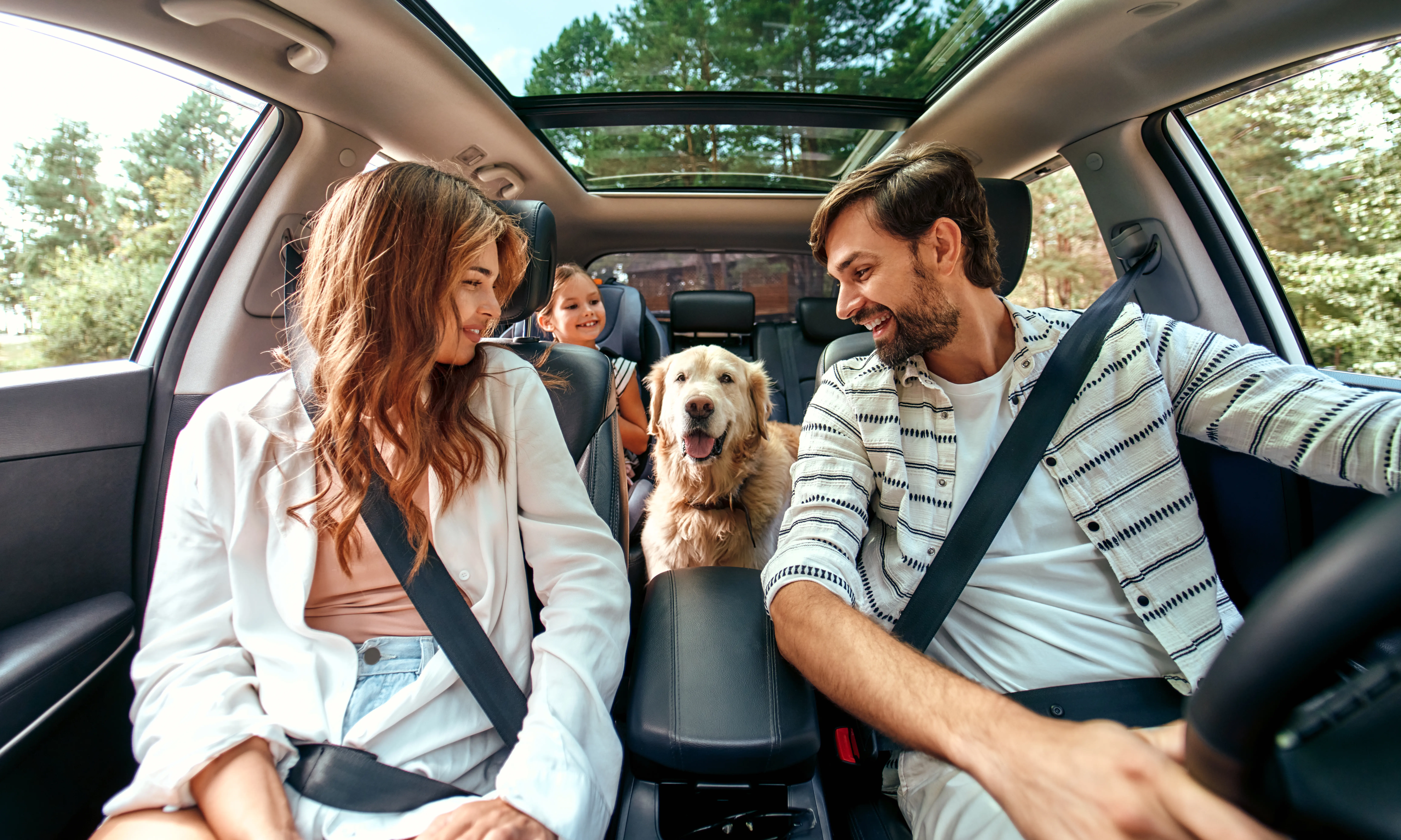 Family in car